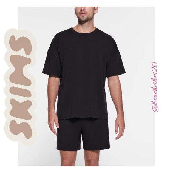 SKIMS Jersey Lounge Relaxed/Oversized T-shirt Obsidian X-Large NWT - Picture 1 of 7